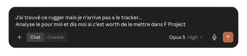 Question posée à l’assistant IA pour analyser un token et savoir s’il vaut la peine d’être suivi.